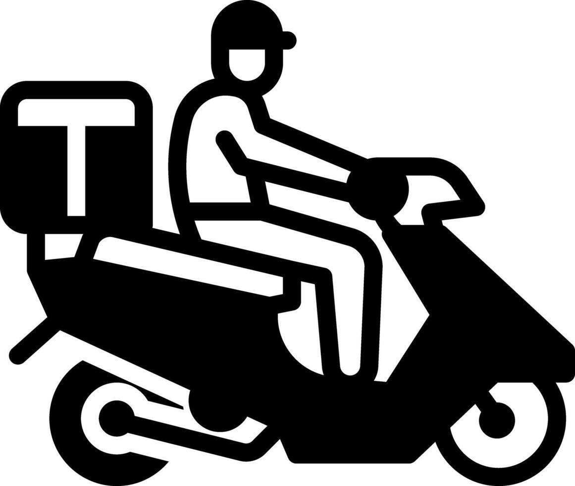 Solid black icon for delivery vector