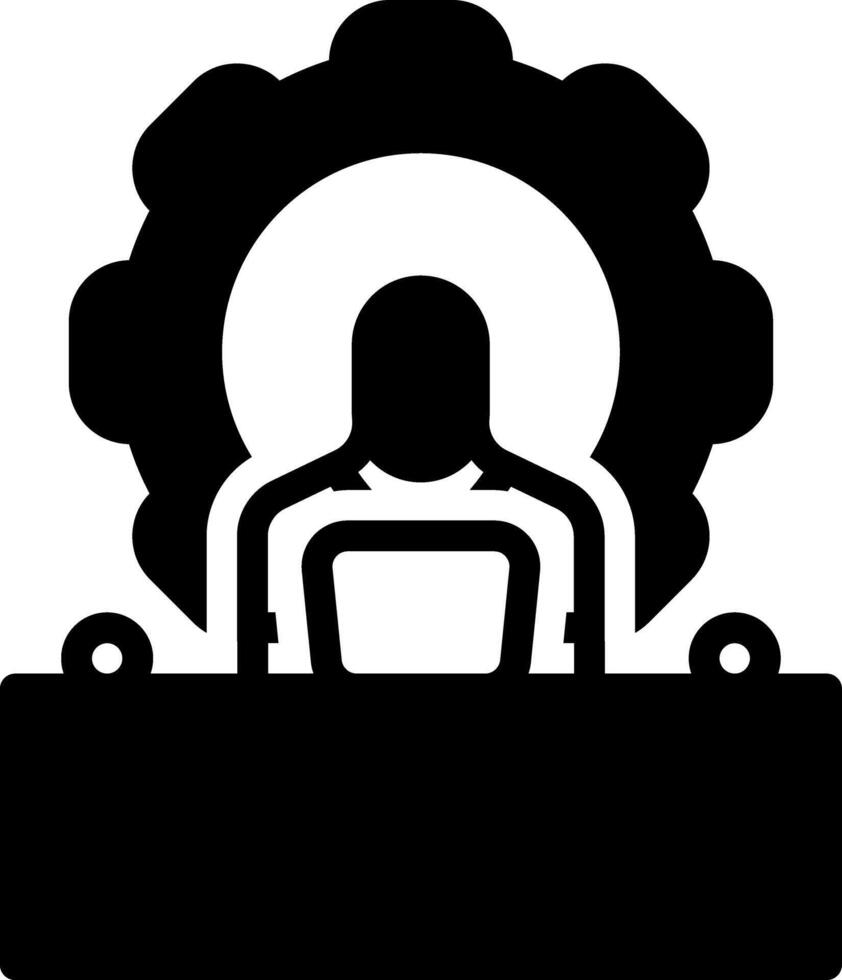 Solid black icon for administration vector