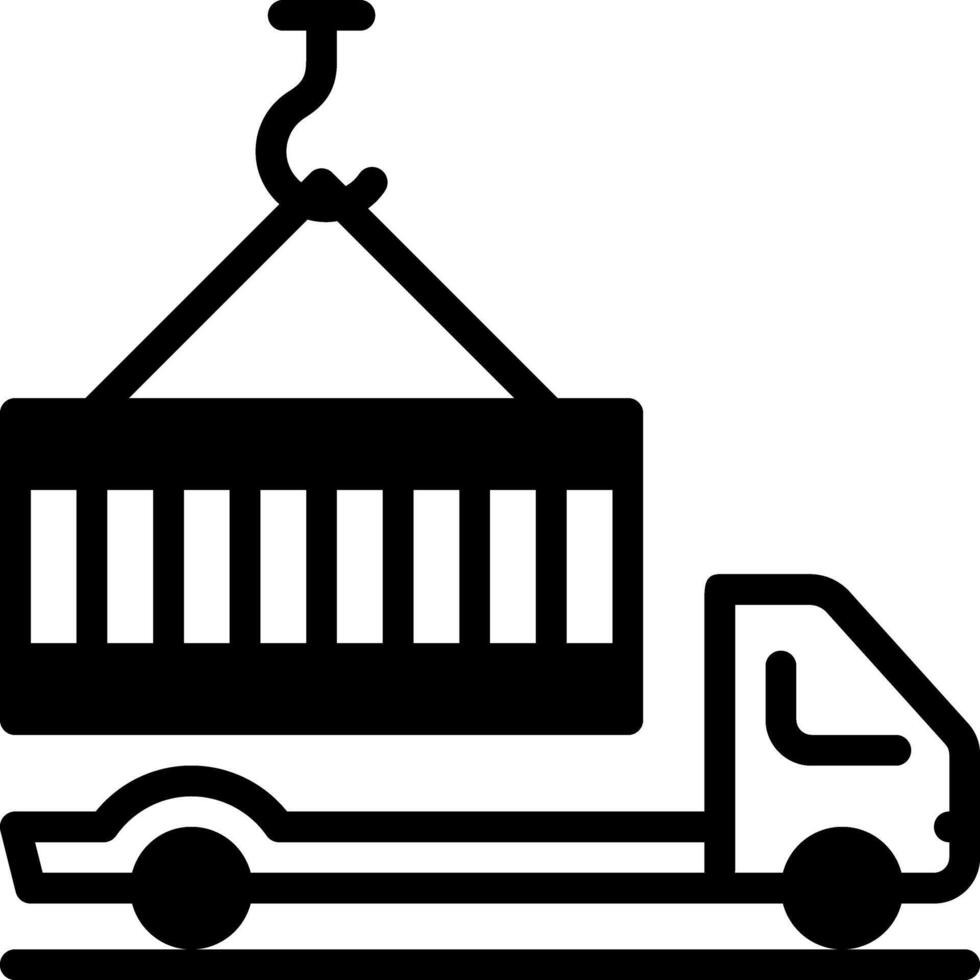 Solid black icon for container vector