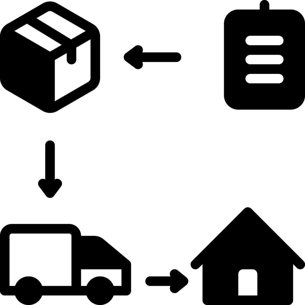 Solid black icon for delivery process vector