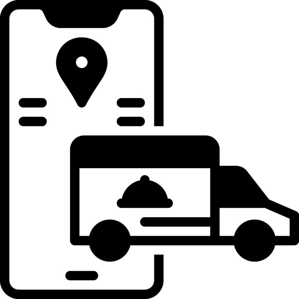 Solid black icon for food delivery vector