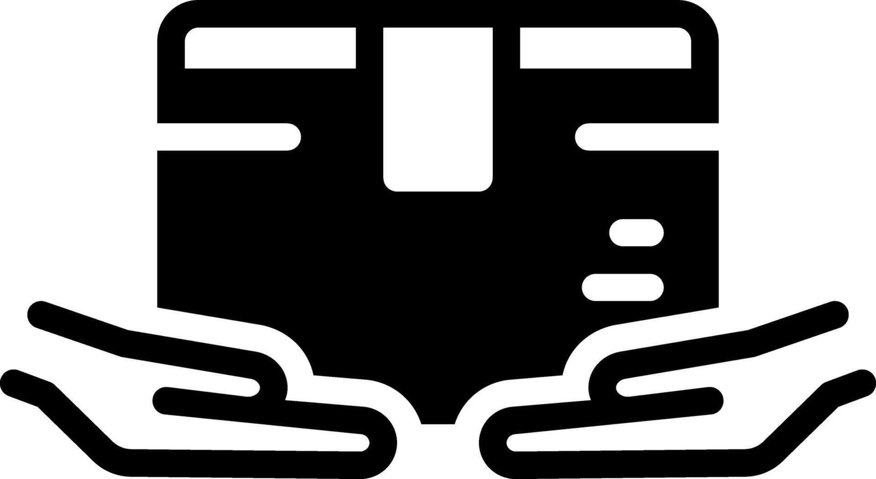 Solid black icon for parcel vector