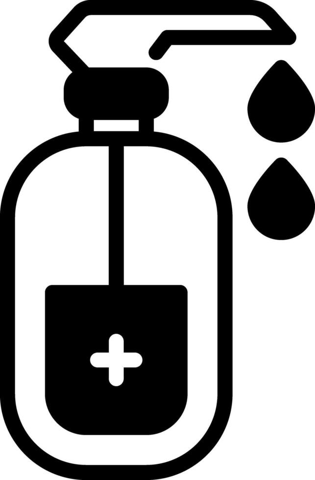 Solid black icon for hydroalcoholic gel vector