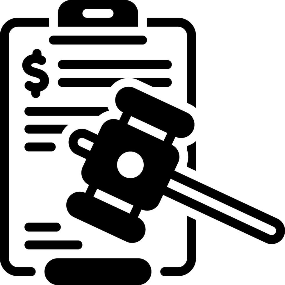 Solid black icon for penalty vector