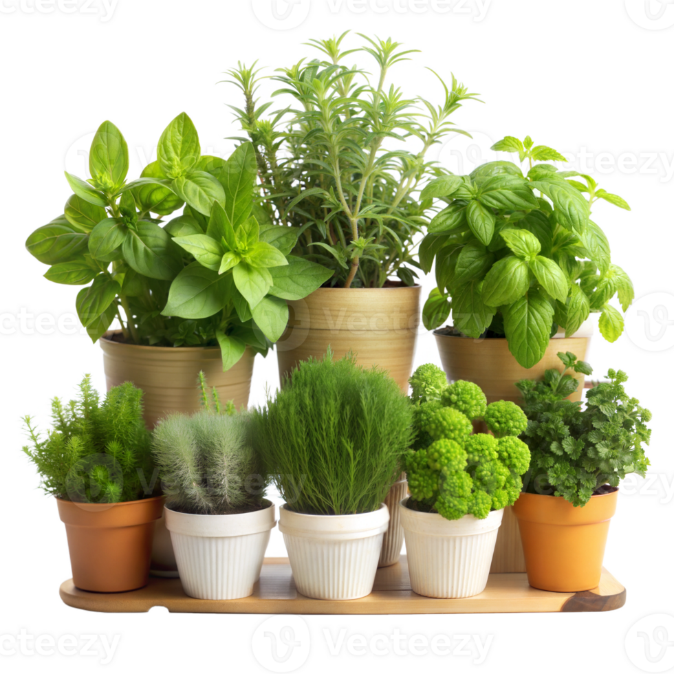 geassorteerd ingemaakt kruiden en planten png