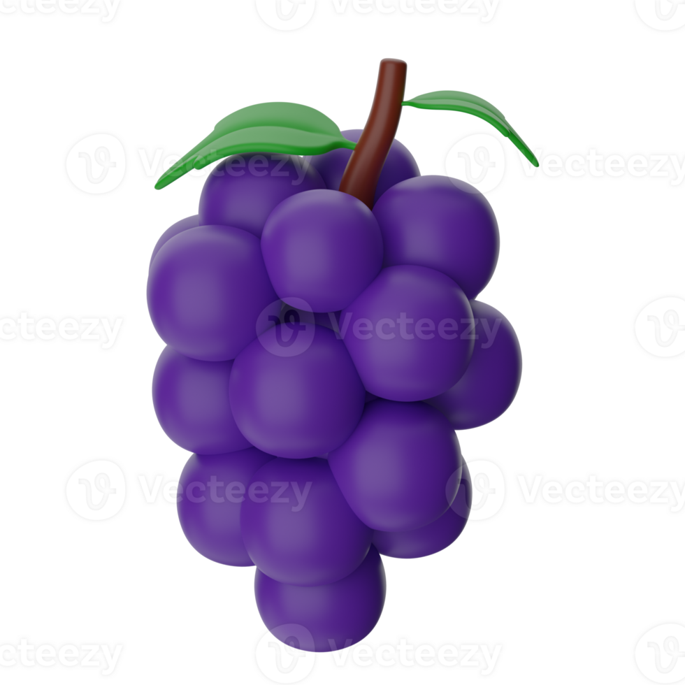 3d rendering black grapes icon png