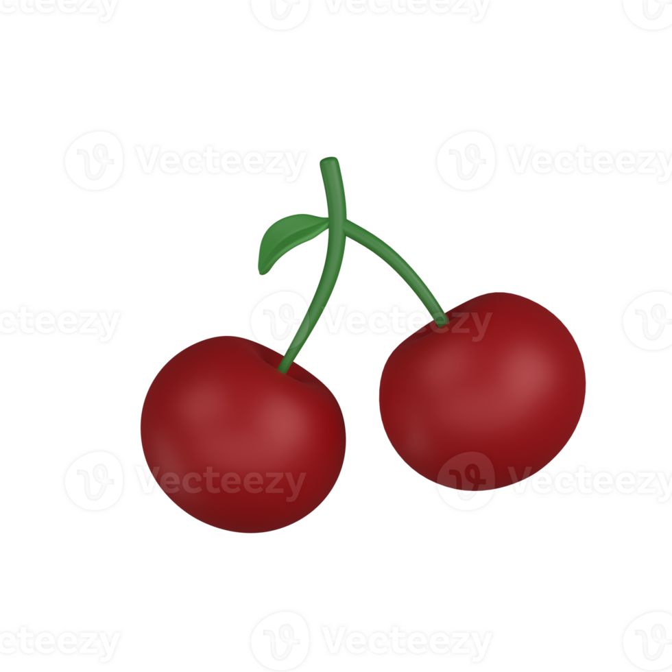 3d rendering cherries fruiticon png