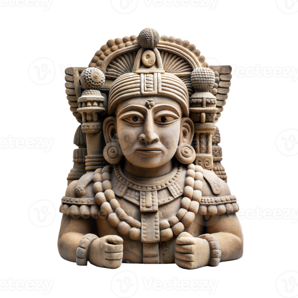 Stone bust of ancient warrior png