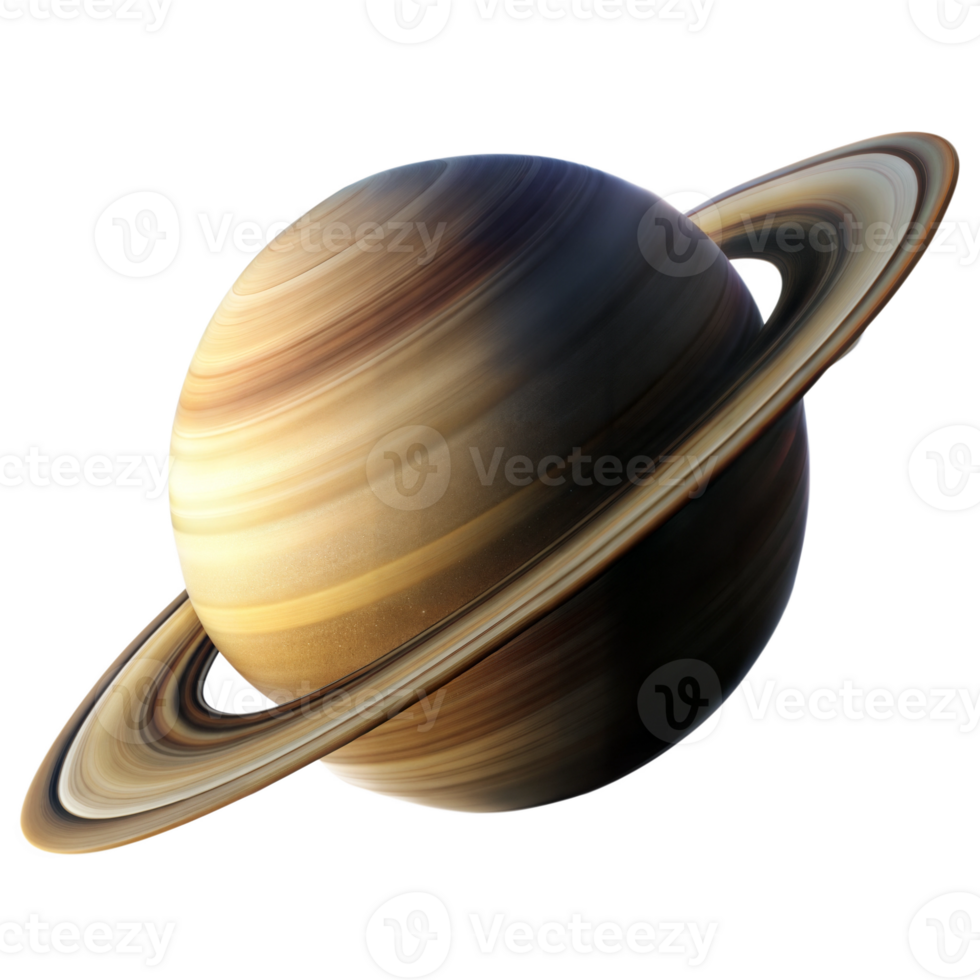Realistic illustration of planet Saturn with its iconic rings, representing astronomy and the solar system png