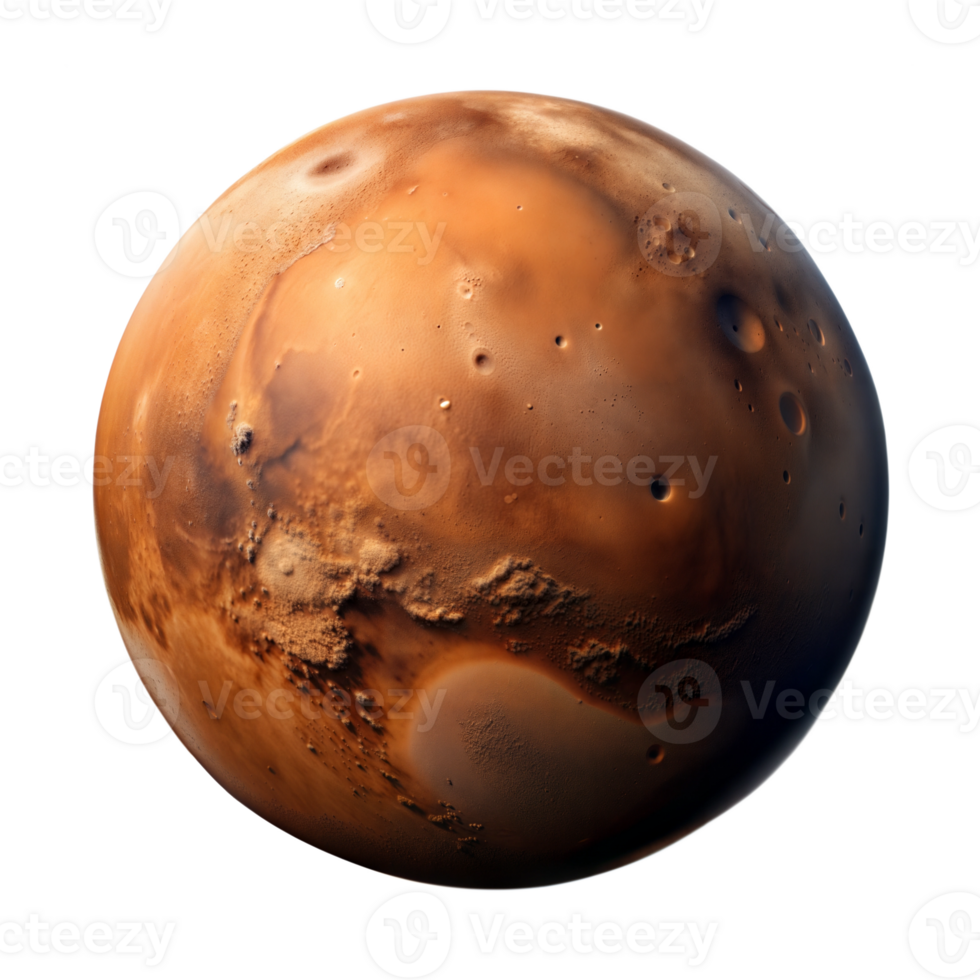 Realistic depiction of the planet Mars png