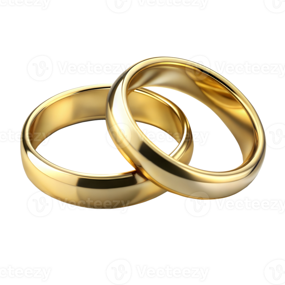 goud bruiloft ringen symboliseert huwelijk en inzet, sieraden reeks png