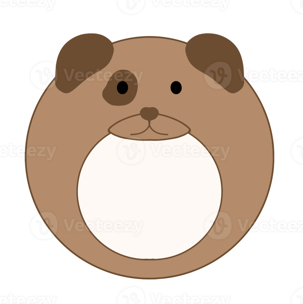 Cute name label,sticker name tag of Dog cartoon animal character design illustration. Isolated on Transparent Background png
