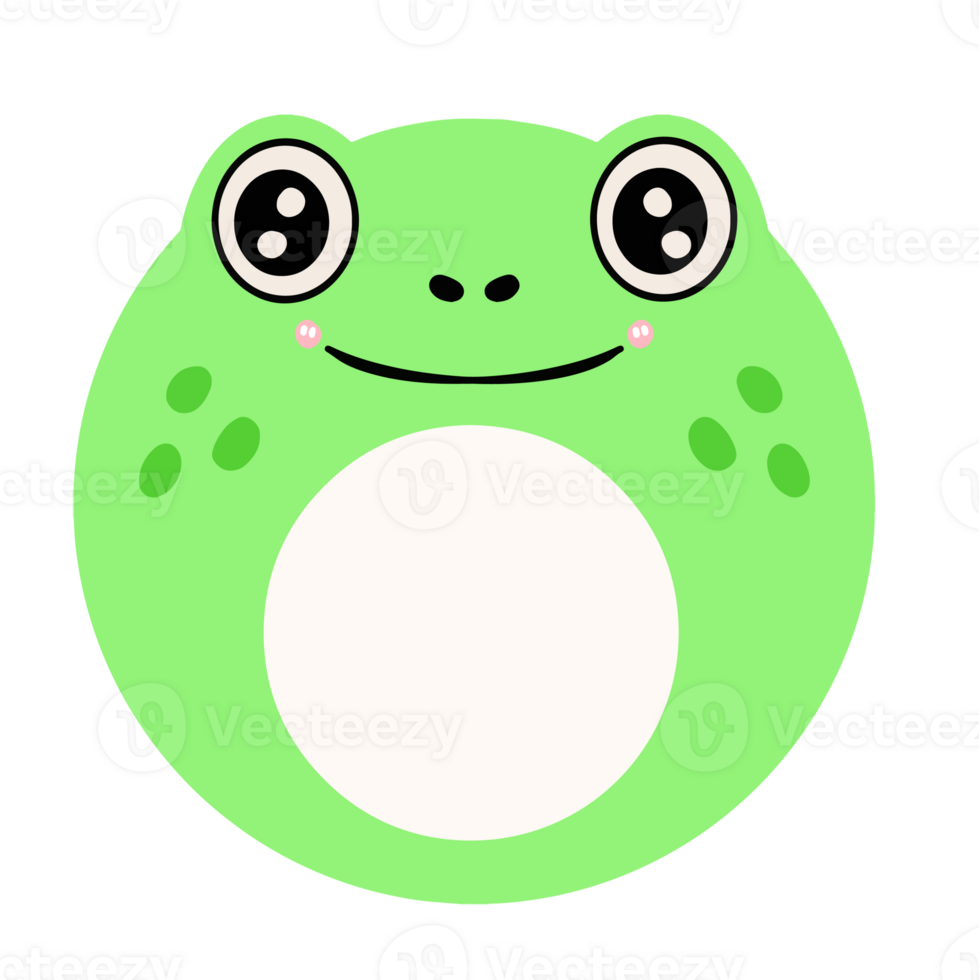 Cute name label,sticker name tag of Frog cartoon animal character design illustration. Isolated on Transparent Background png