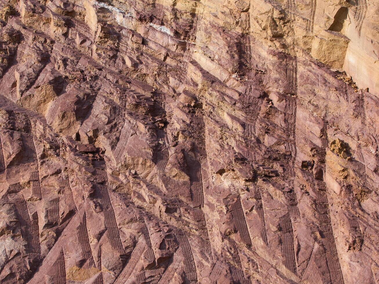 Rock surface from machine drilling photo