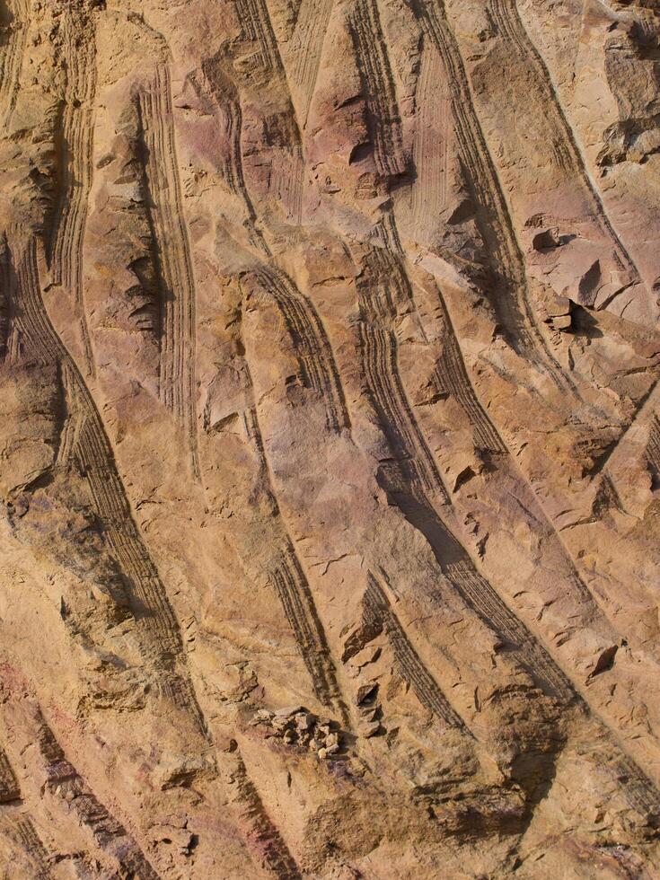 Rock surface from machine drilling photo
