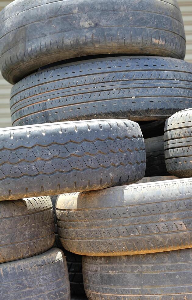 Old car tires photo