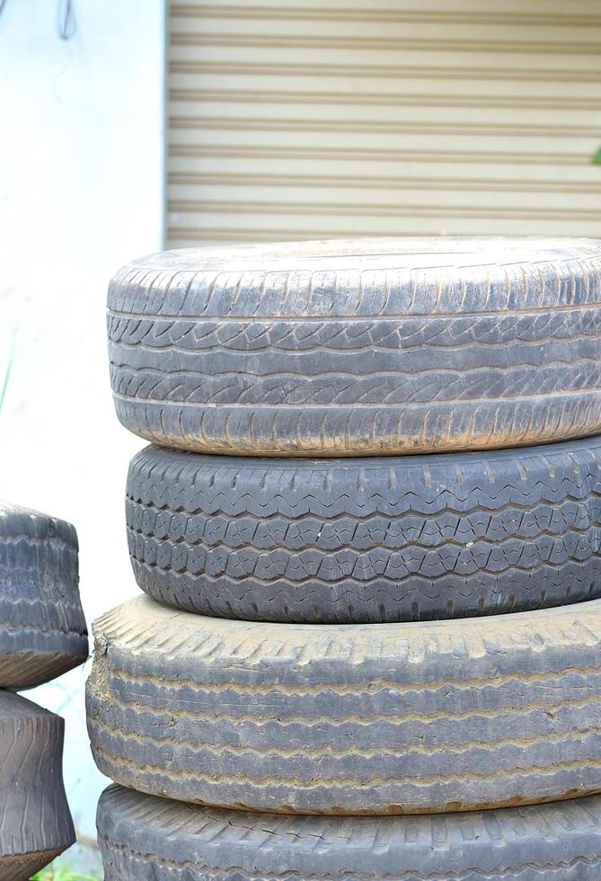 Old car tires photo