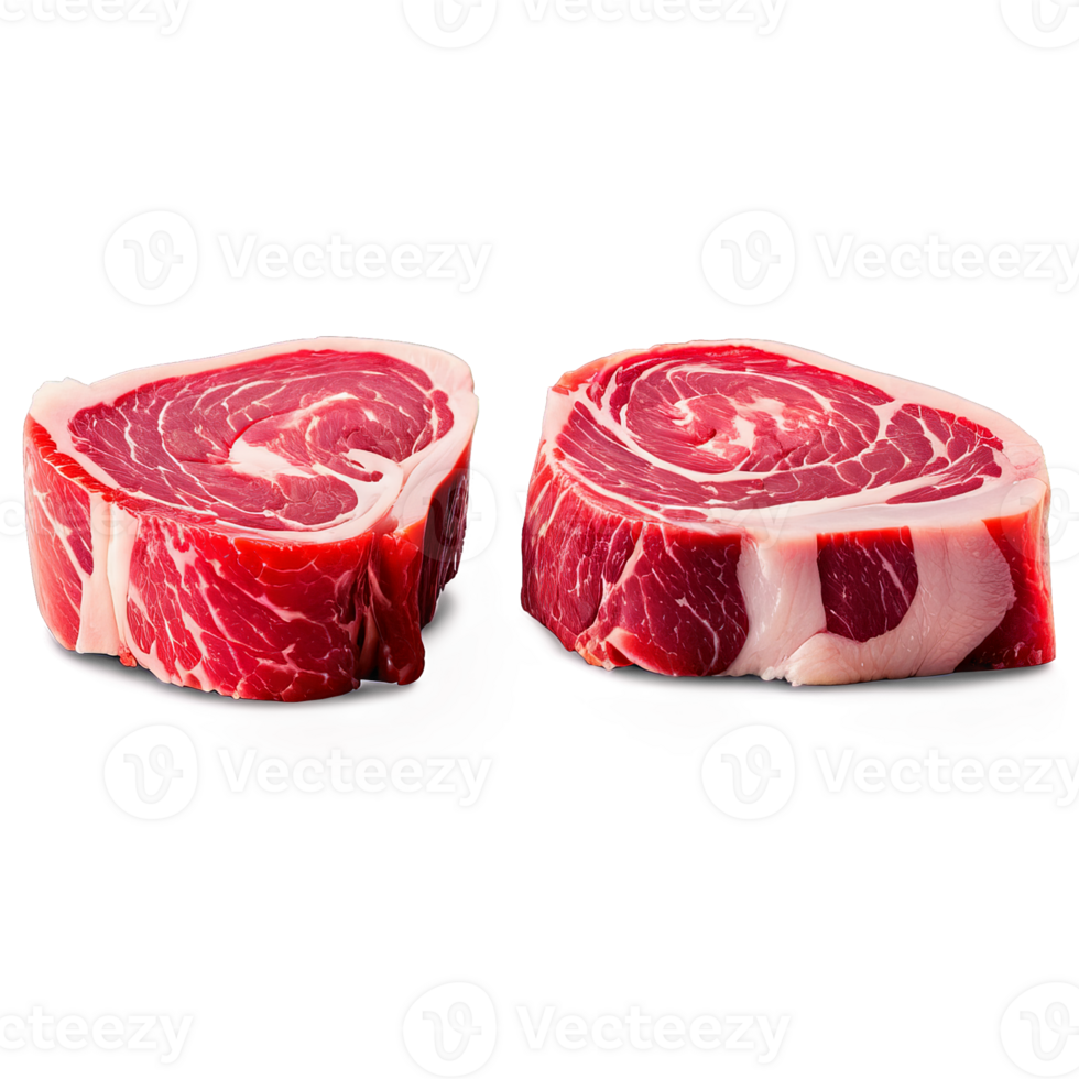 Raw lamb loin chops neatly trimmed bright red color captured from above Food and culinary png