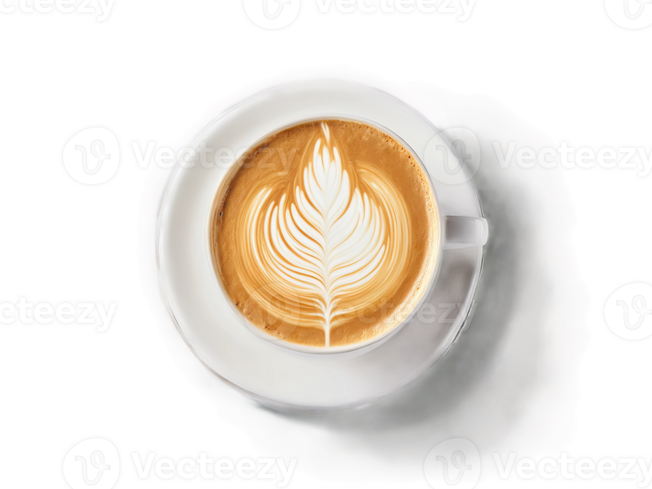 Flat White A creamy flat white in a contemporary glass with elegant latte art on png