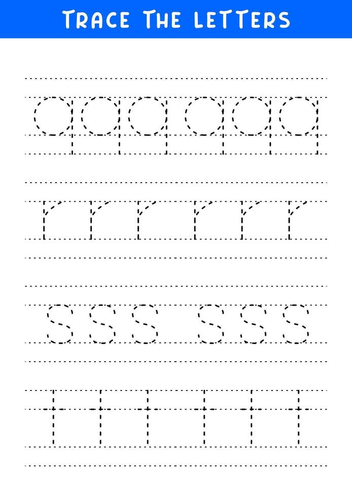 tracing letters of english alphabet writing practice vector