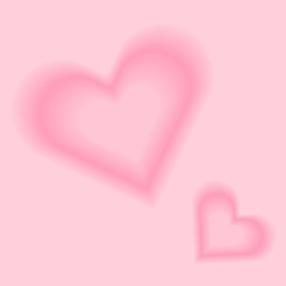 Pink y2k love template. Cute gradient heart bg with blur. Abstract 2000s aesthetic square banner for romantic event post. Modern Valentine day dreamy aura layout for glamour shop sale promotion vector