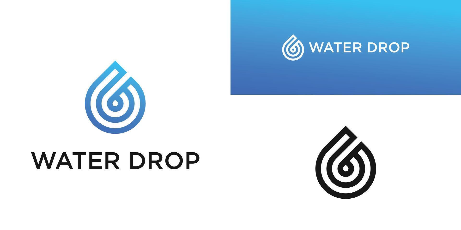 Water drop logo design with a simple and minimalist template. Premium vector