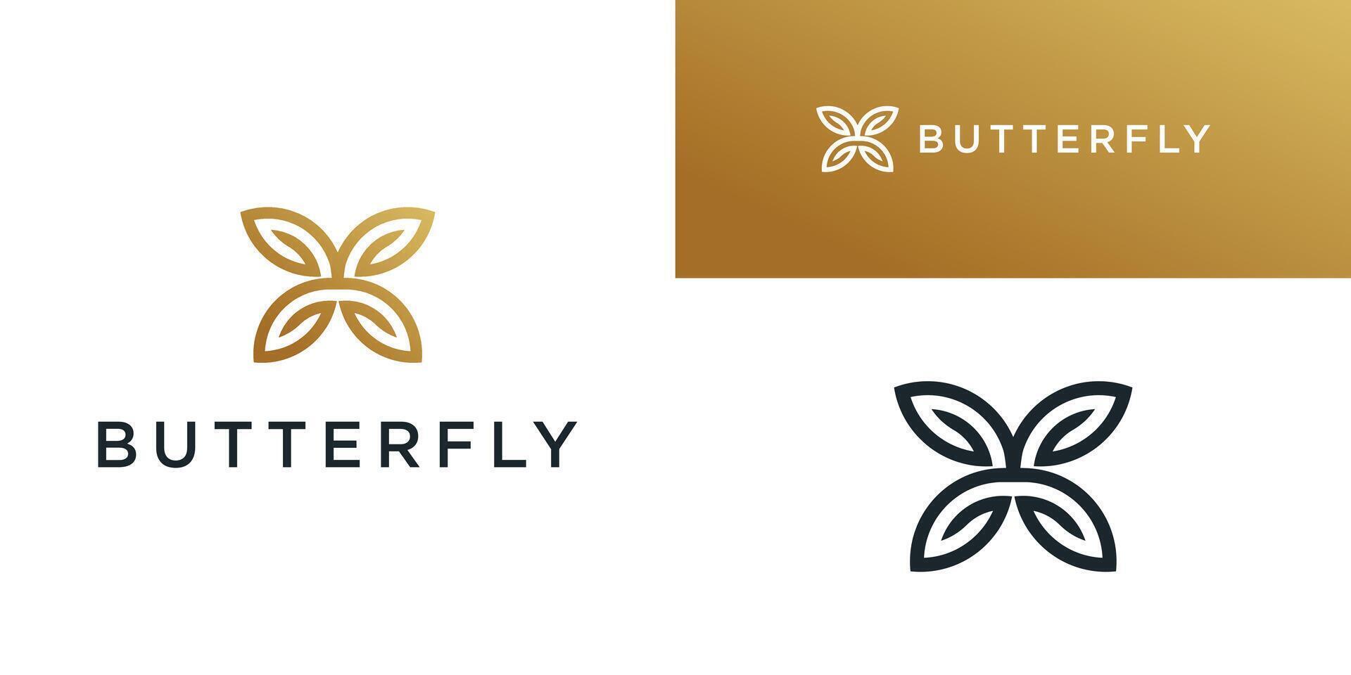 Creative abstract butterfly logo design. Premium vector