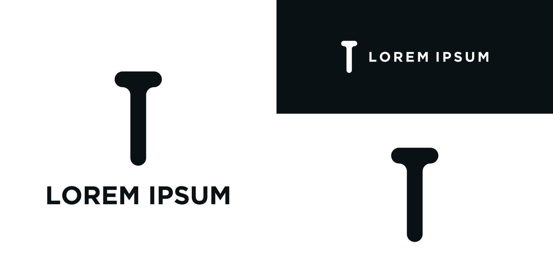 Simple letter T logo design template. Premium vector