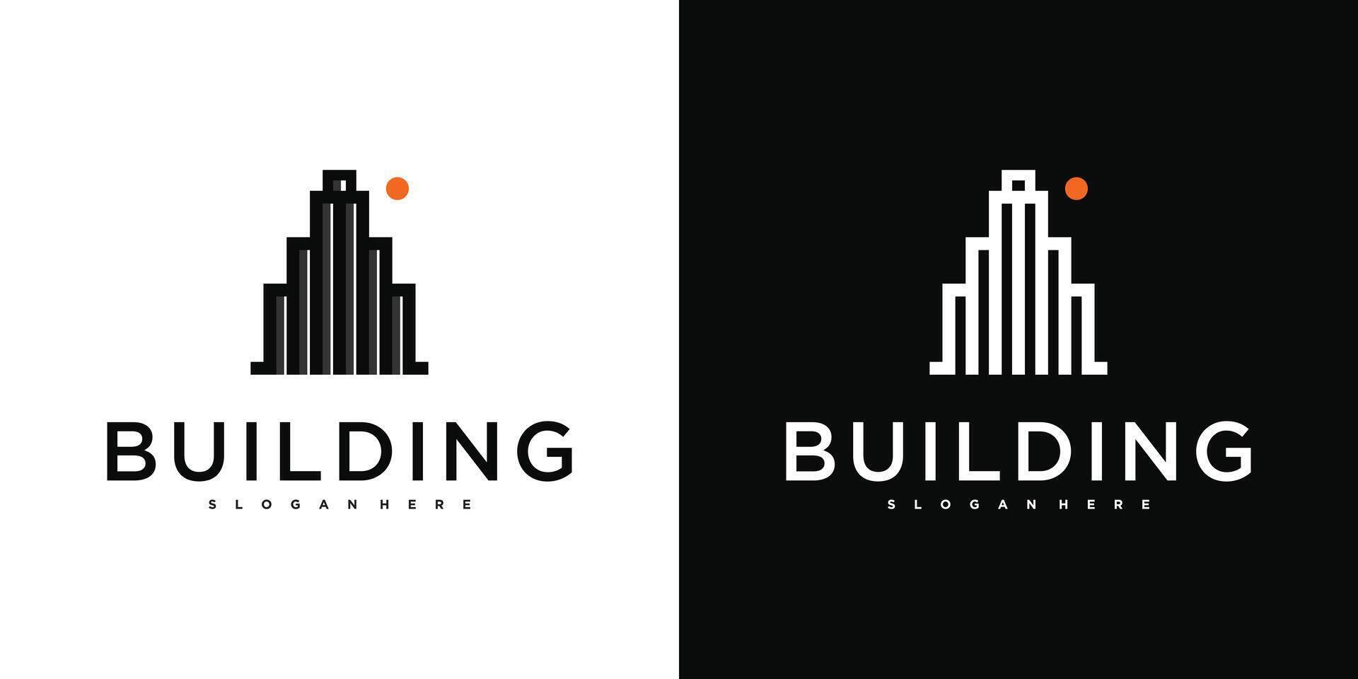Building logo with modern unique concept. Premium vector