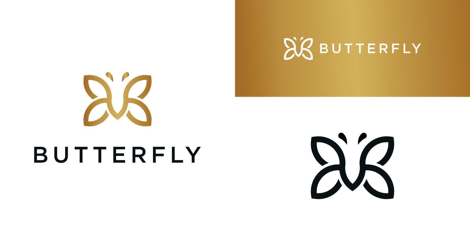 Creative abstract butterfly logo design. Premium vector