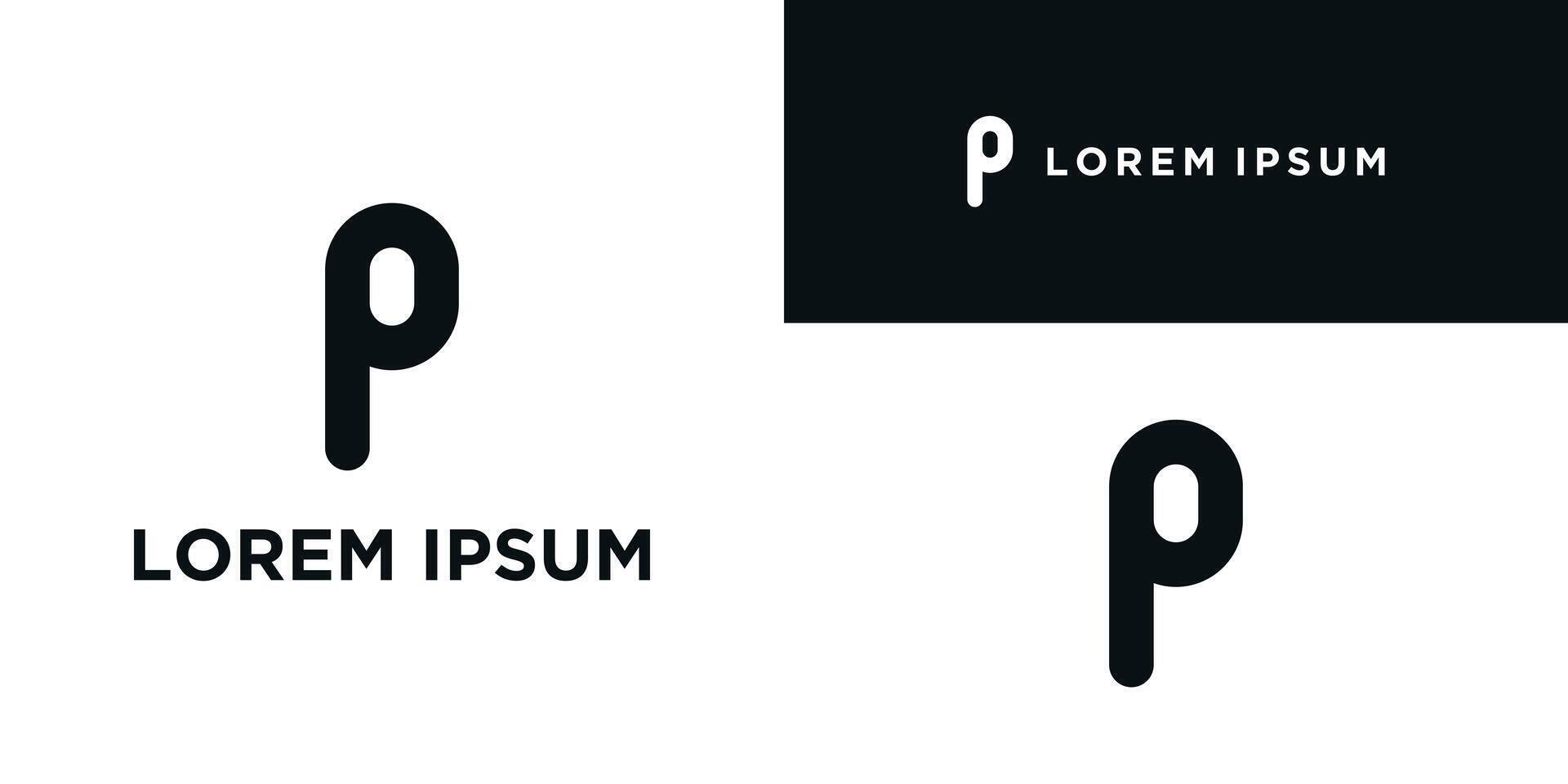 Simple letter P logo design template. Premium vector