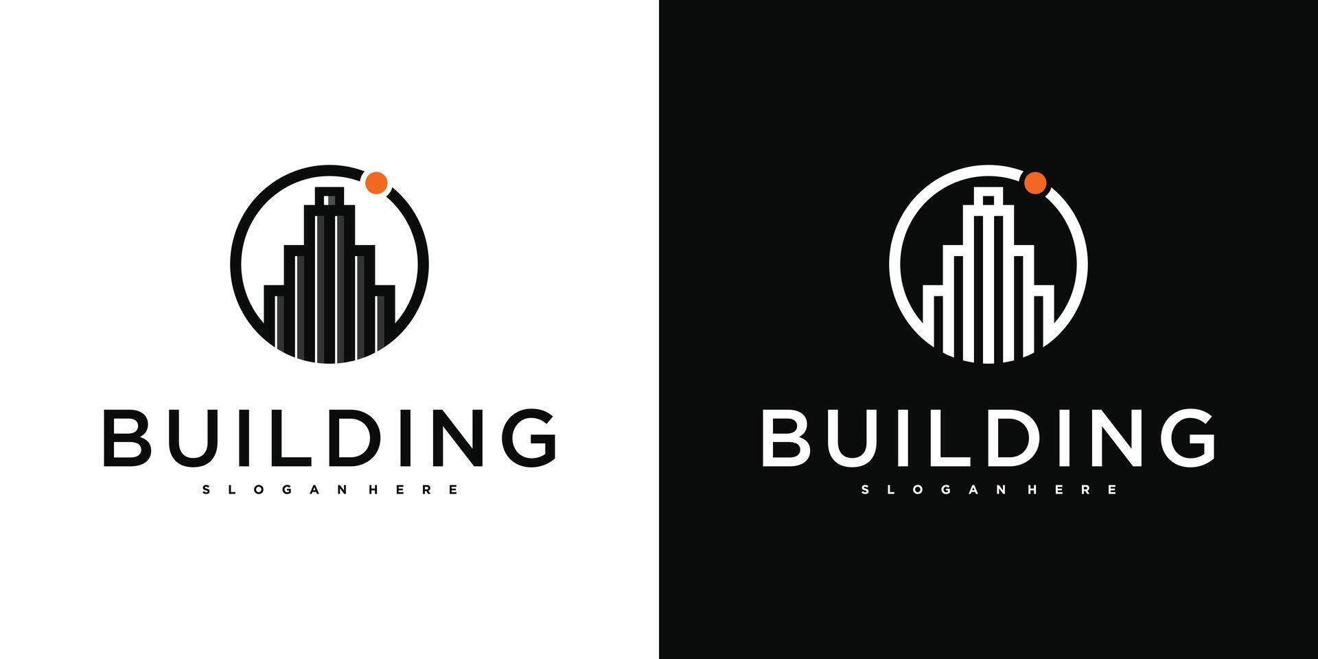 Building logo with modern unique concept. Premium vector