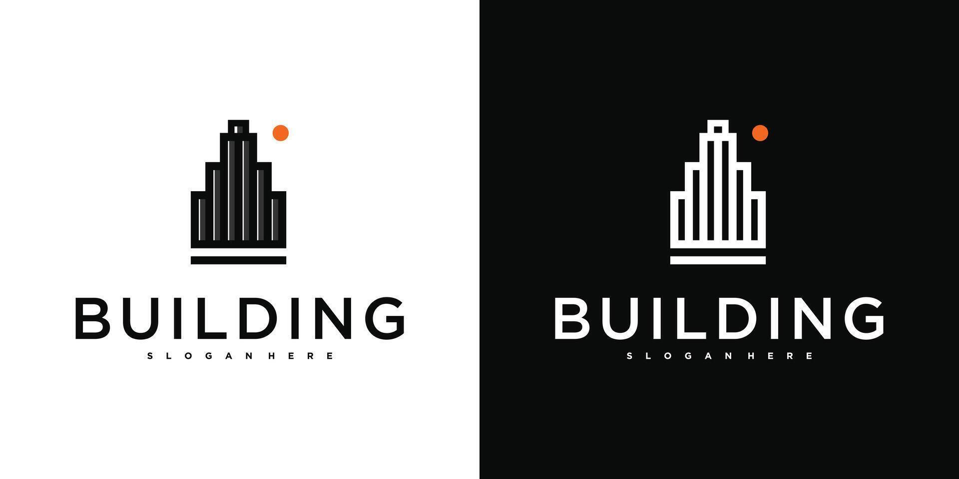 Building logo with modern unique concept. Premium vector