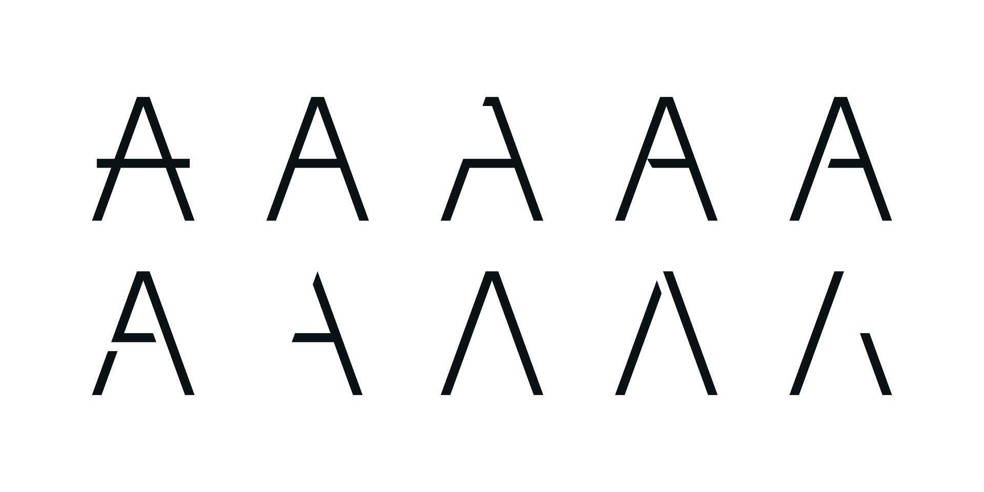 Logo collection, abstract letter A logo design. Icons for business of minimalist, elegant, simple. Premium vector