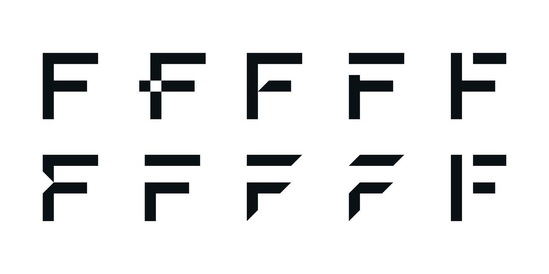 Logo collection, abstract letter F logo design. Icons for business of minimalist, elegant, simple. Premium vector