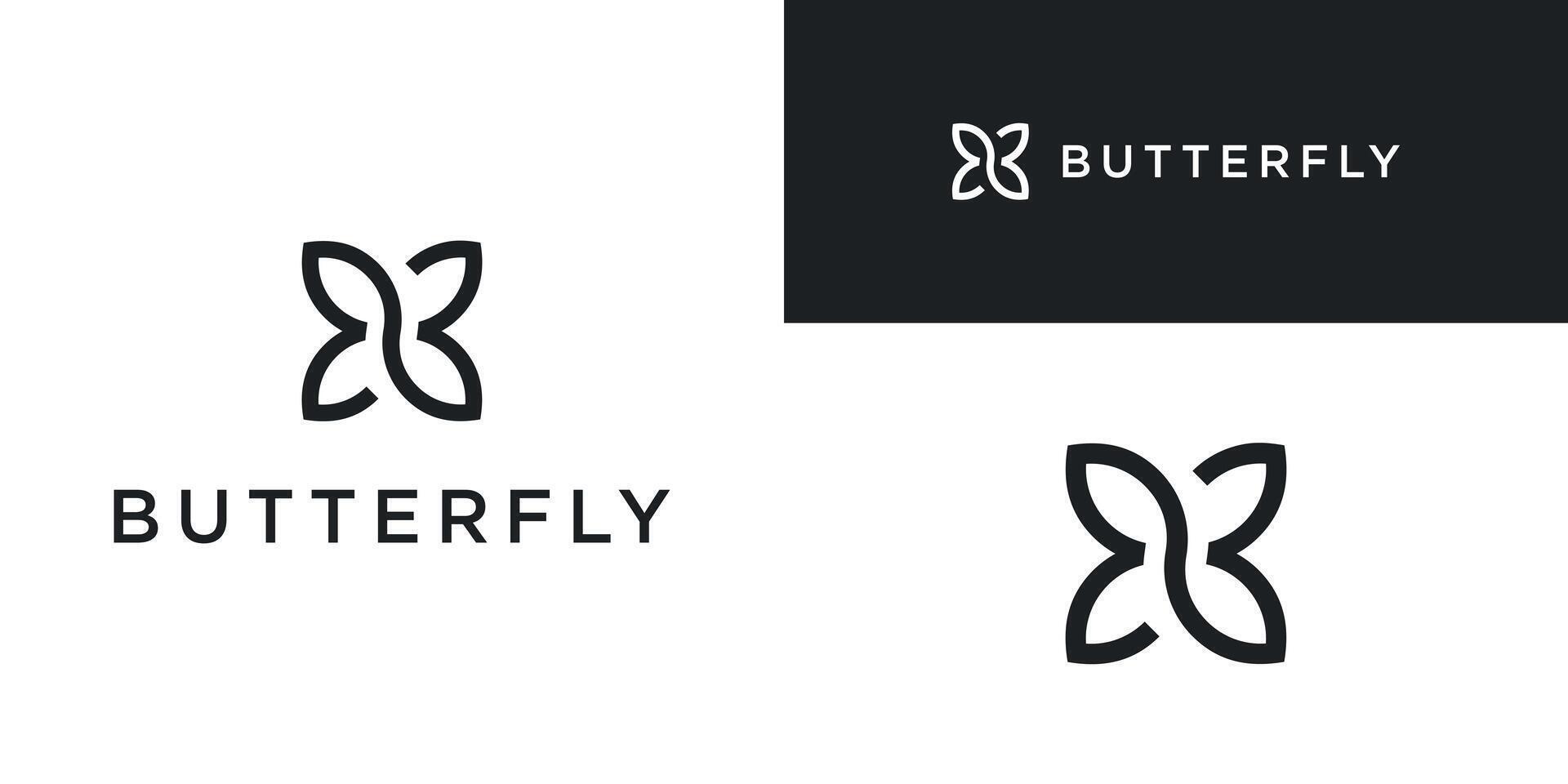 Creative abstract butterfly logo design. Premium vector