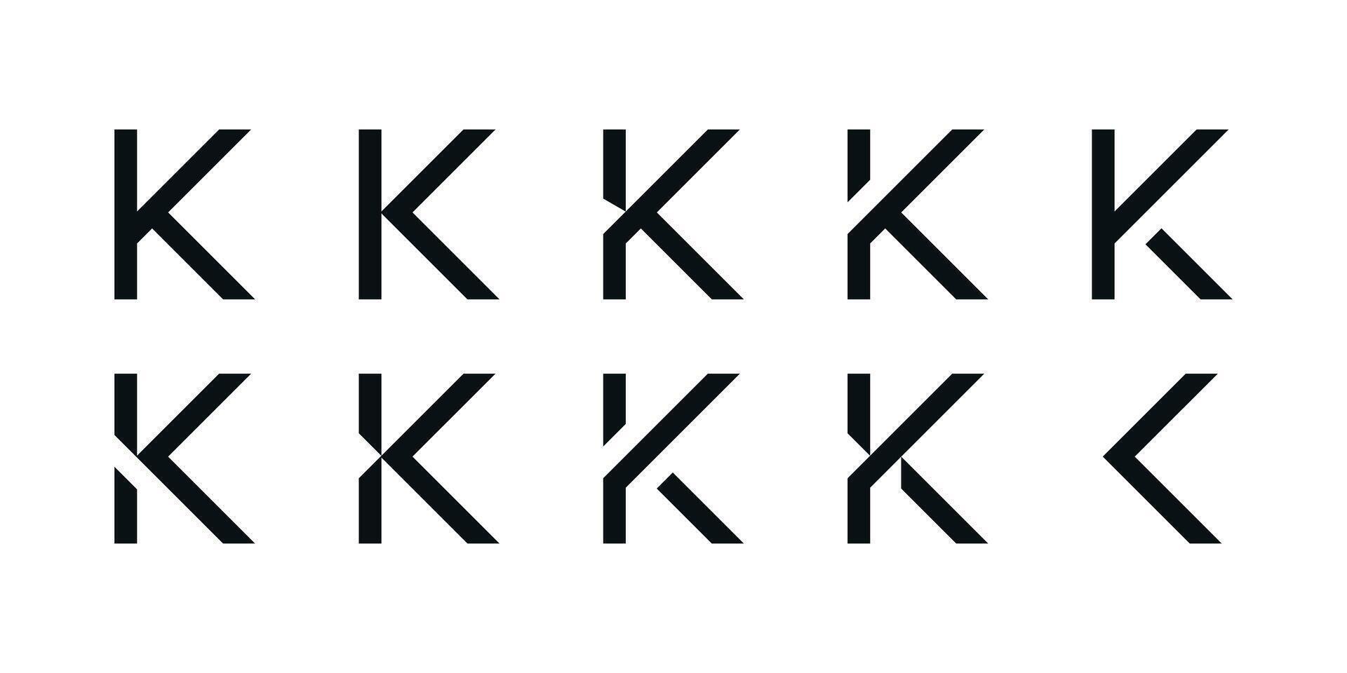 Logo collection, abstract letter K logo design. Icons for business of minimalist, elegant, simple. Premium vector