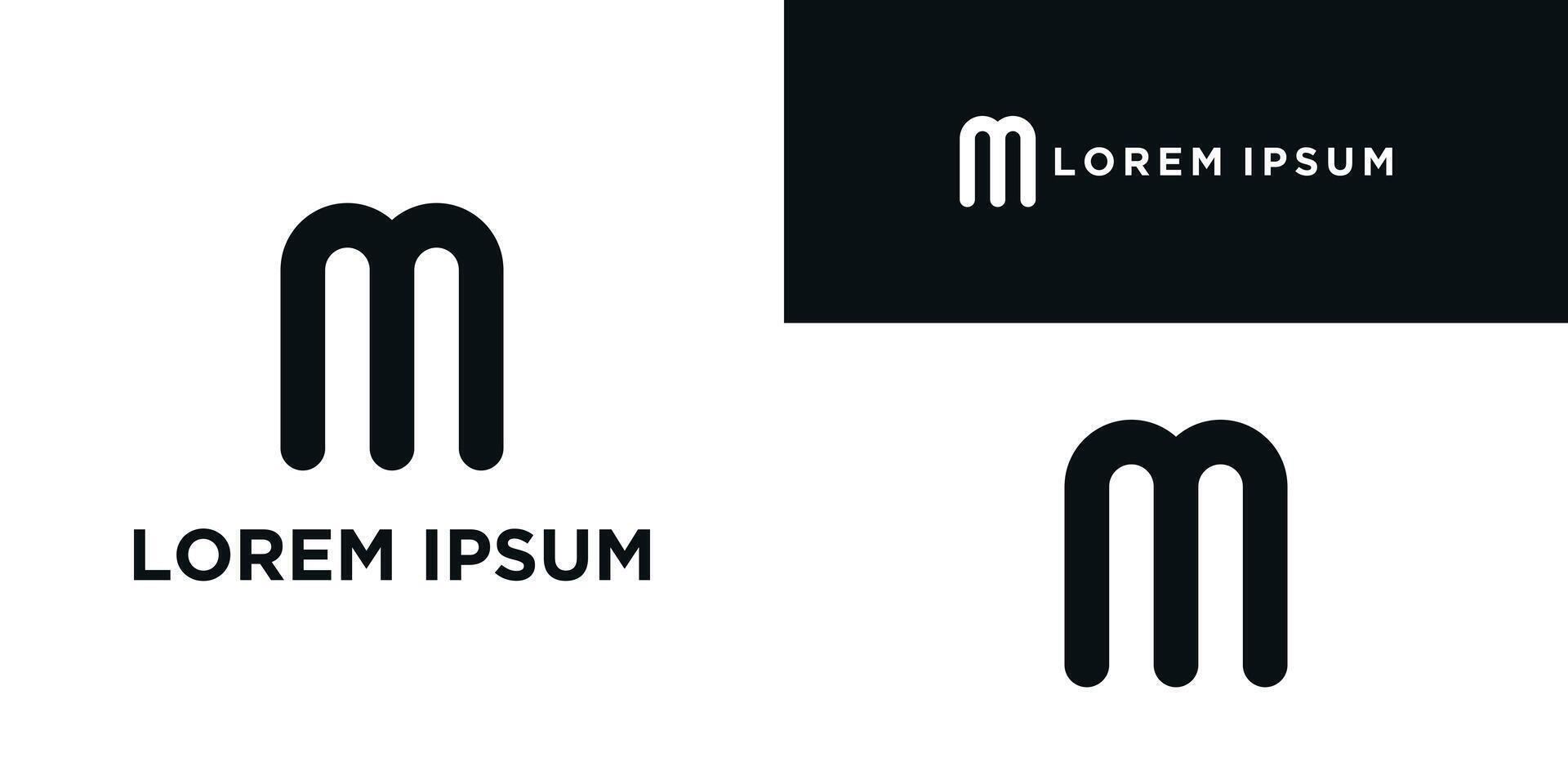 Simple letter M logo design template. Premium vector