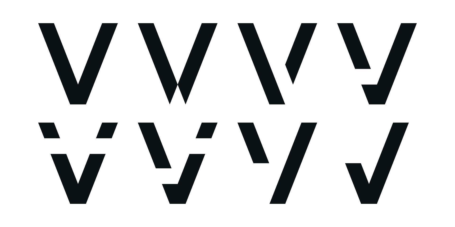 Logo collection, abstract letter V logo design. Icons for business of minimalist, elegant, simple. Premium vector