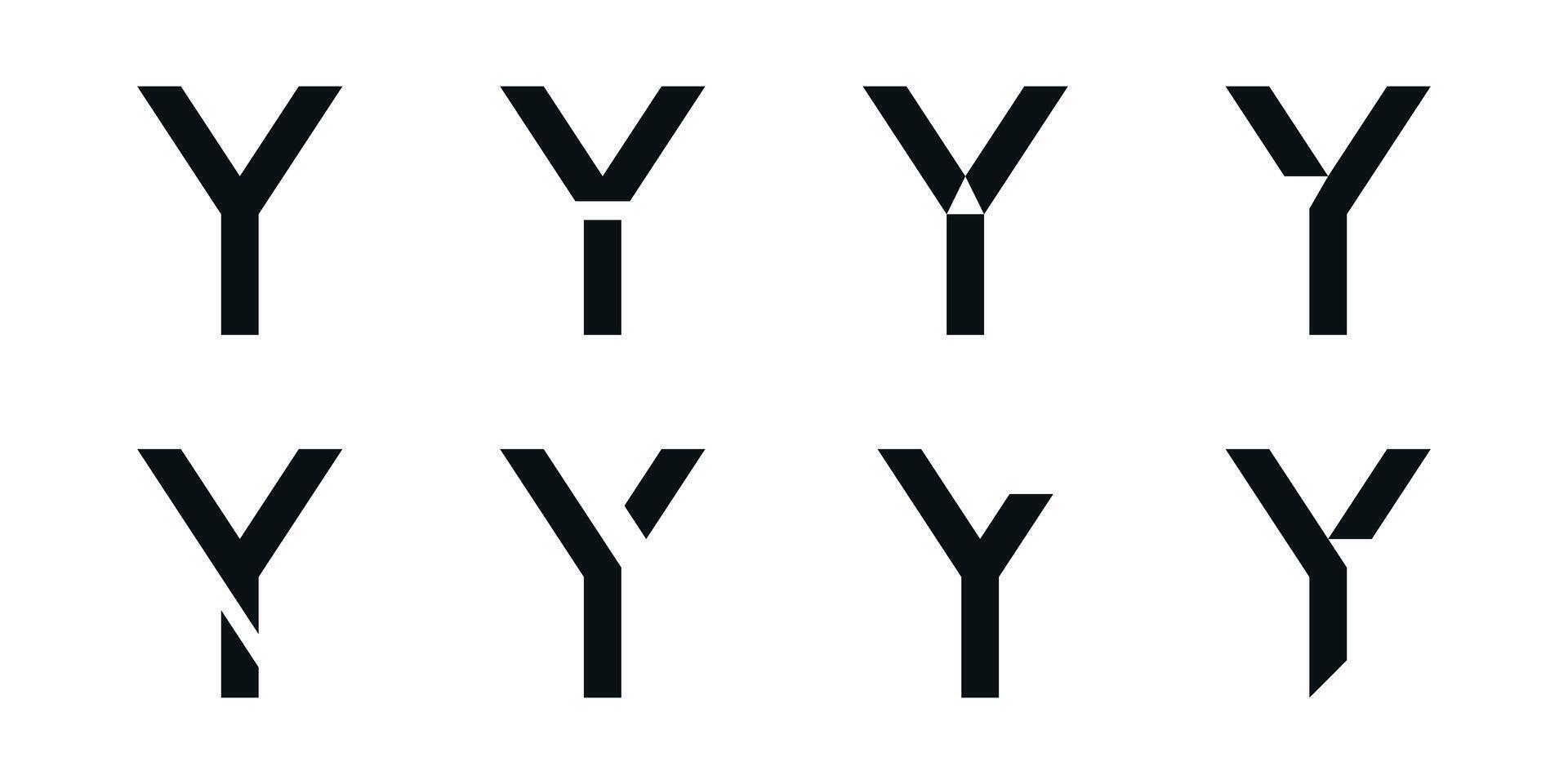 Logo collection, abstract letter Y logo design. Icons for business of minimalist, elegant, simple. Premium vector