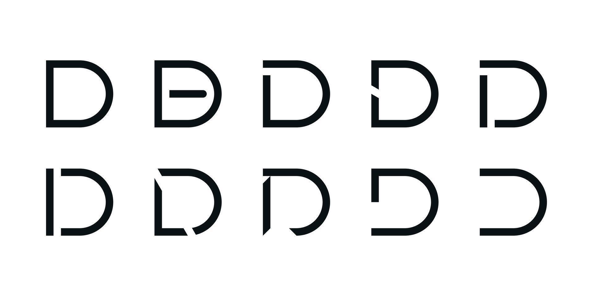 Logo collection, abstract letter D logo design. Icons for business of minimalist, elegant, simple. Premium vector