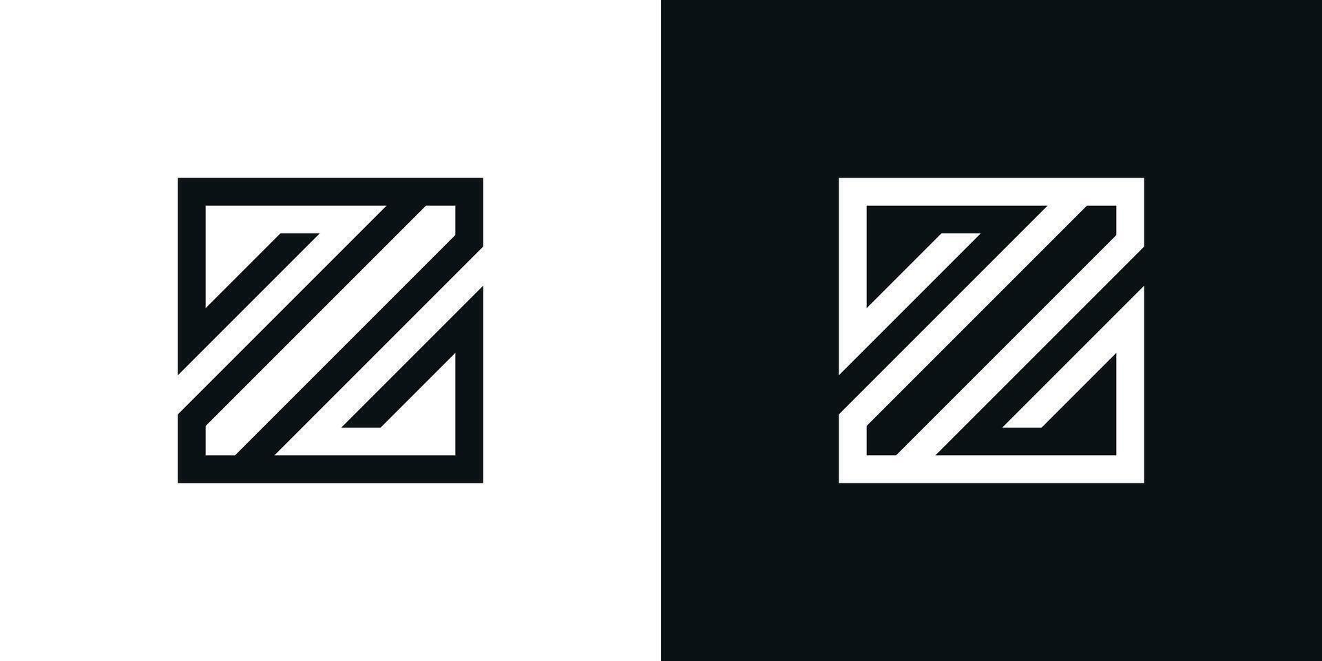 Letter Z logo design with square lines. Premium vector