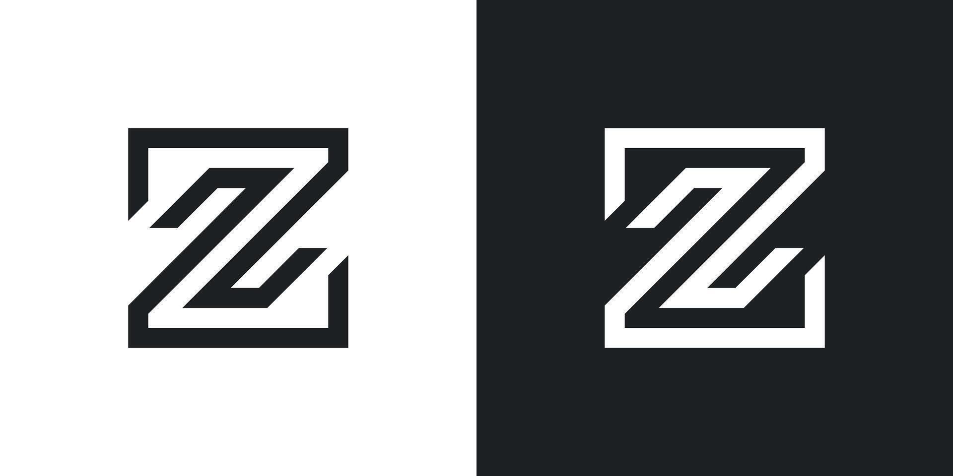 Letter Z logo design with square lines. Premium vector