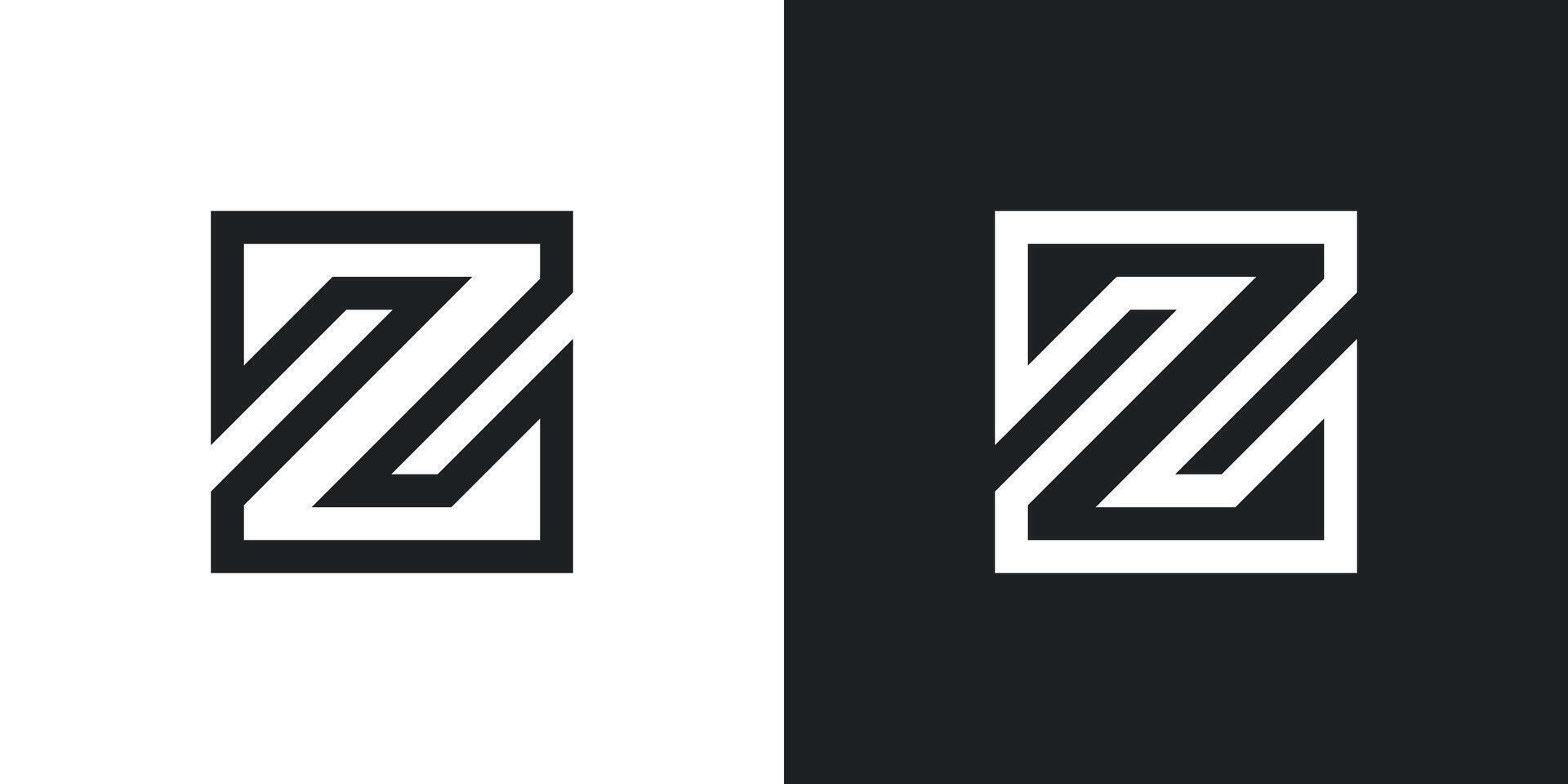 Letter Z logo design with square lines. Premium vector