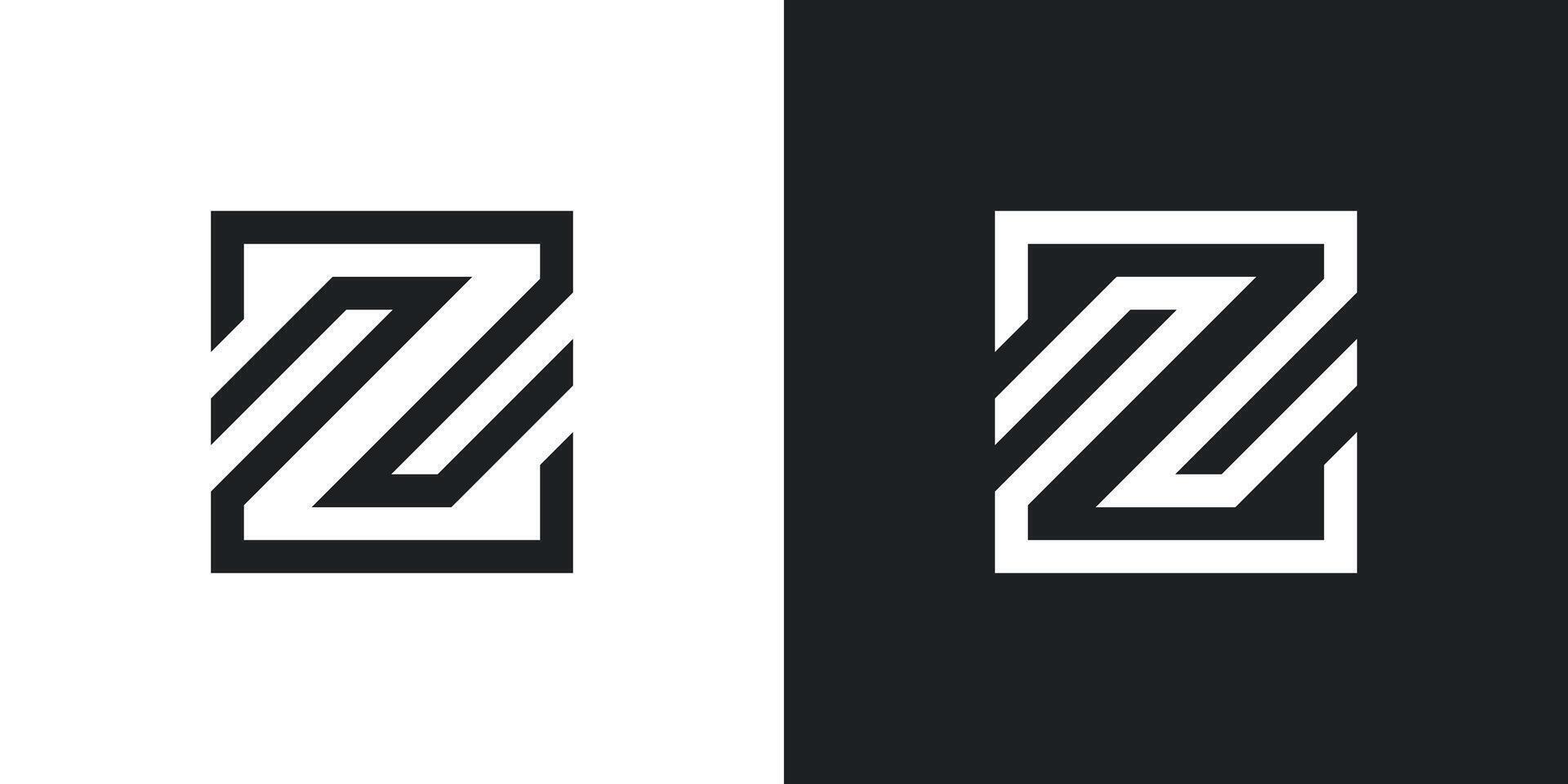 Letter Z logo design with square lines. Premium vector