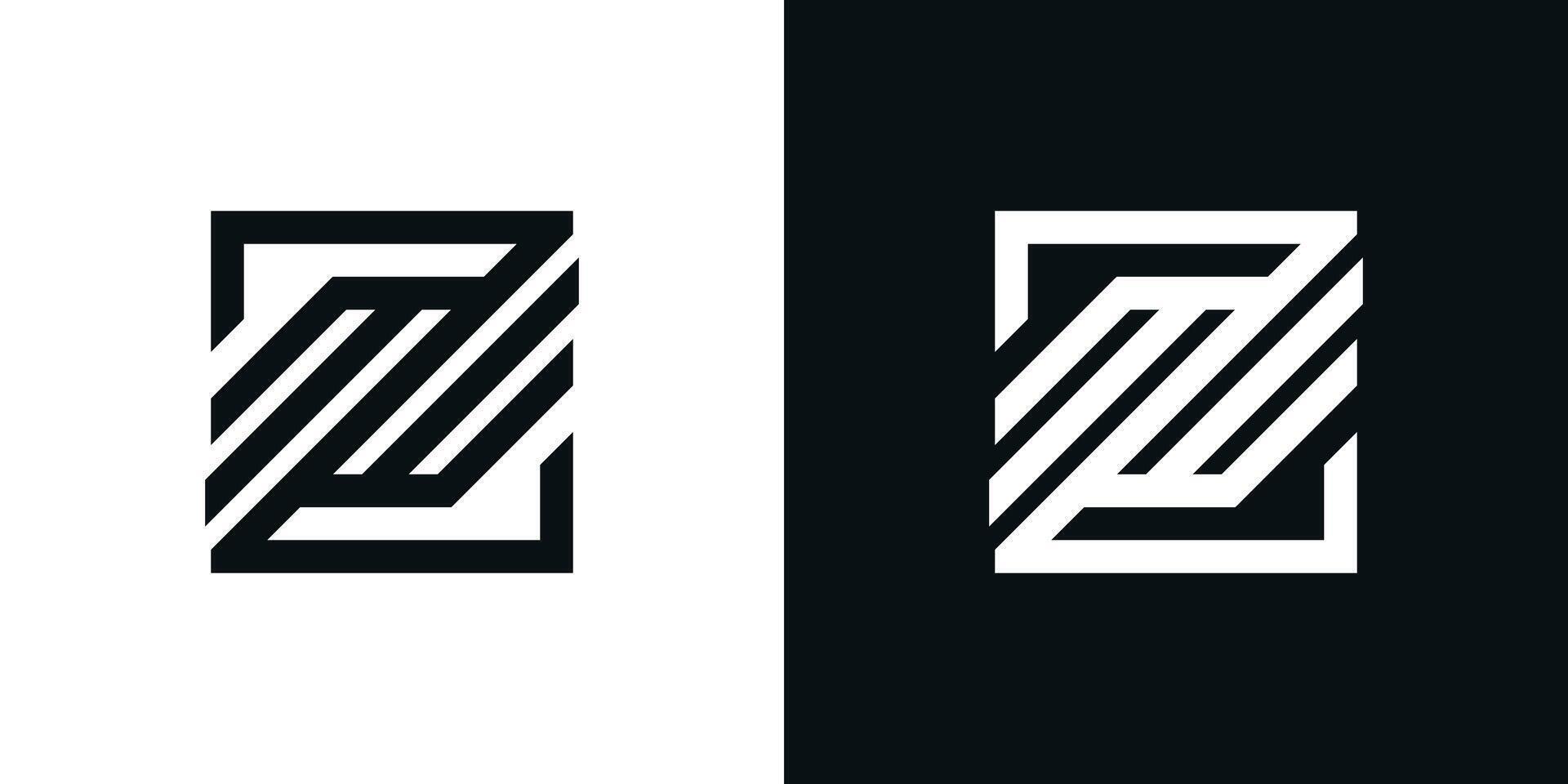 Letter Z logo design with square lines. Premium vector