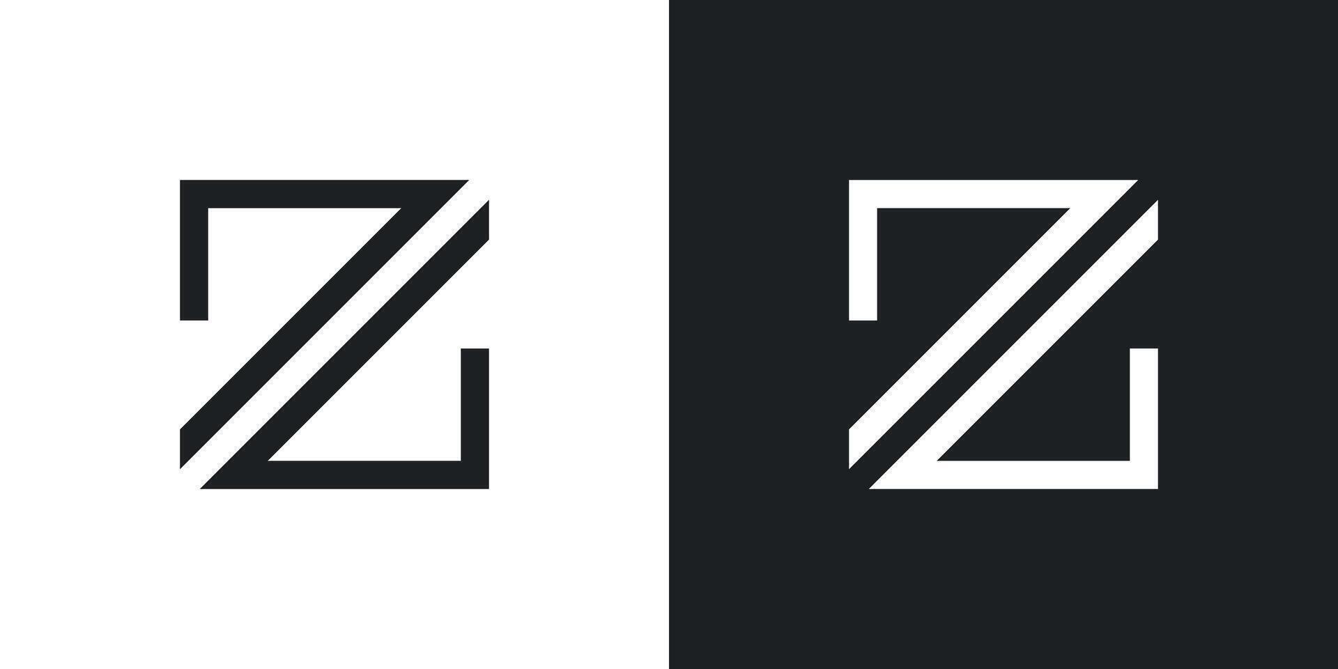 Letter Z logo design with square lines. Premium vector