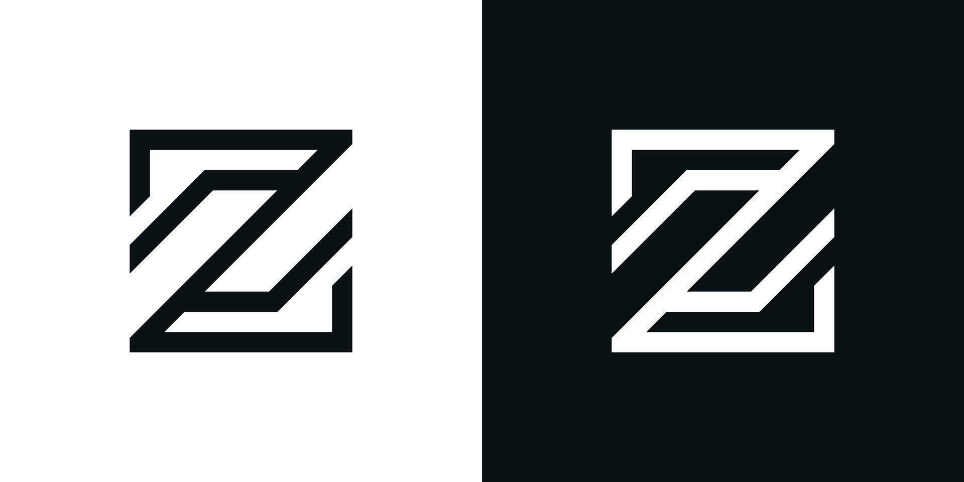 Letter Z logo design with square lines. Premium vector