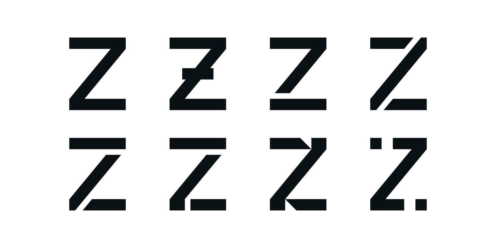 Logo collection, abstract letter Z logo design. Icons for business of minimalist, elegant, simple. Premium vector