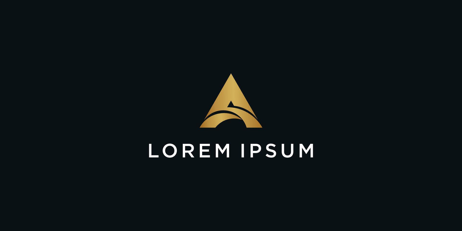 Letter A logo design with a unique line concept. Premium vector